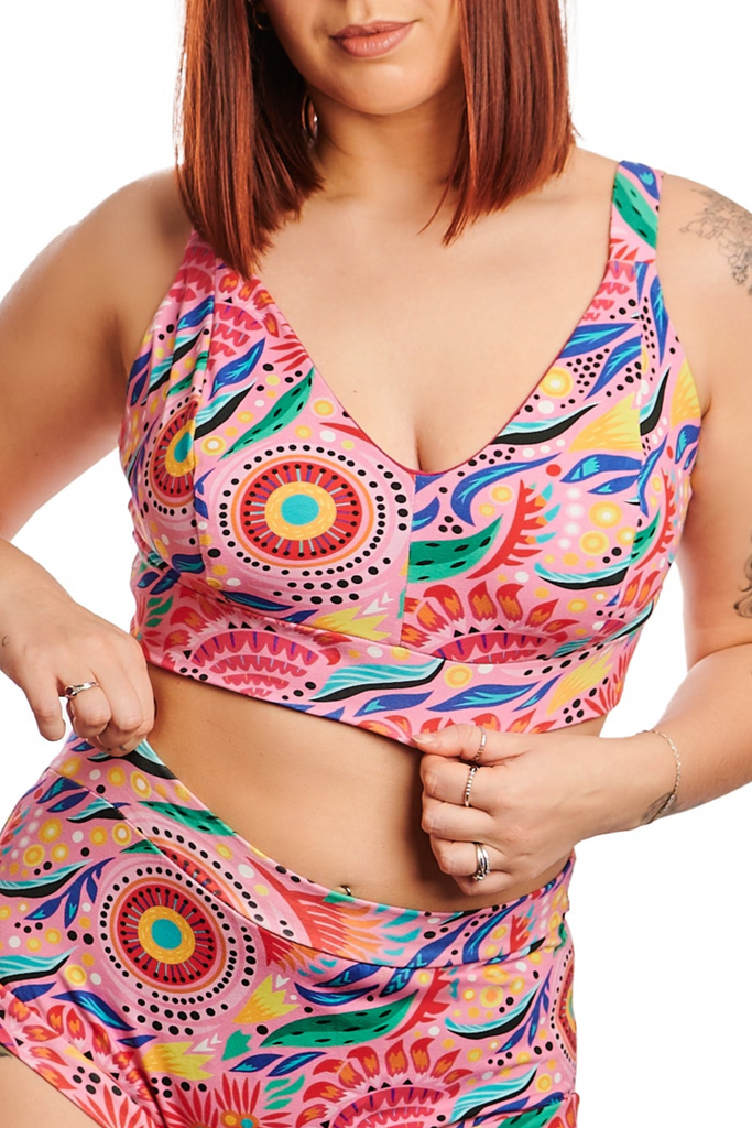Abstract floral wireless comfort bra for F to O cup sizes – Wilde Mode