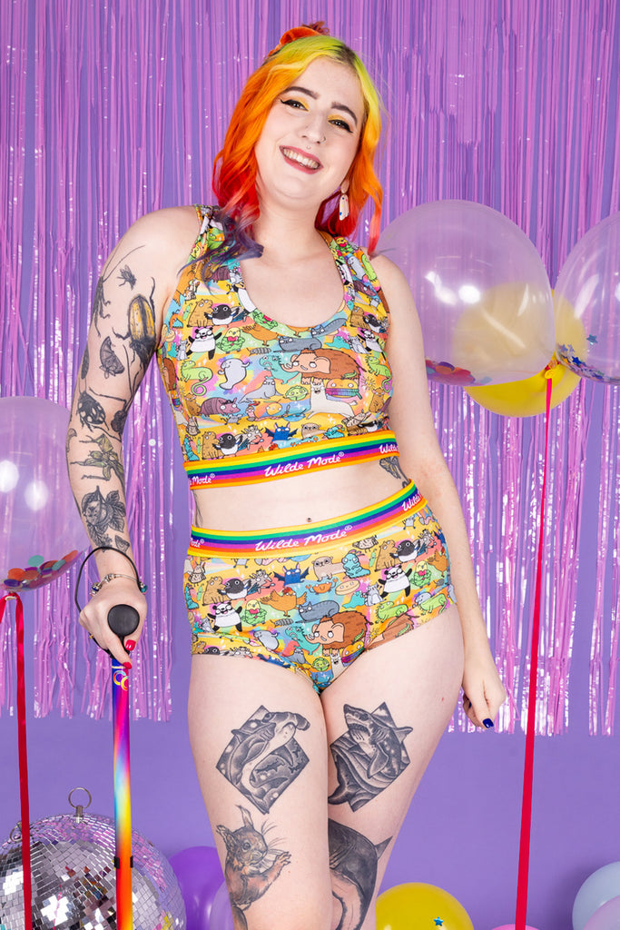 Bright quirky printed underwear – handmade gender inclusive briefs by Wilde Mode