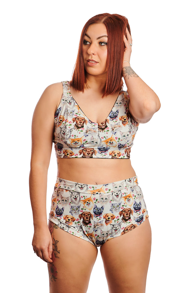 Cute pet-themed organic cotton bra – handmade gender inclusive lingerie