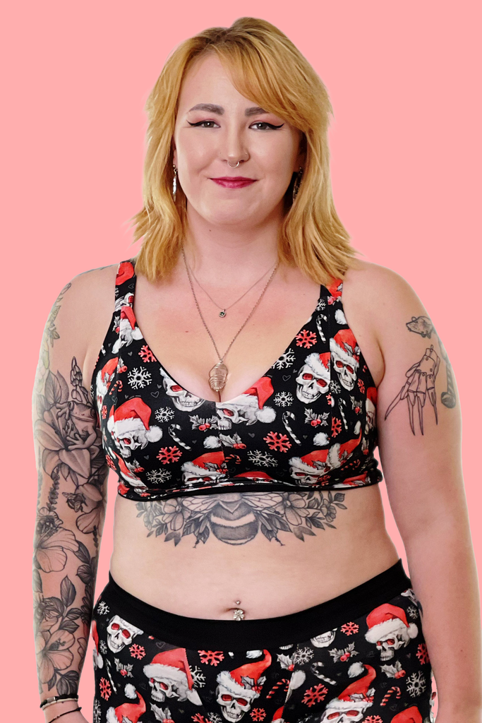 “Dark festive bra – Wilde Mode handmade wireless comfort bra”

