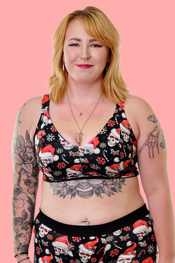 “Dark festive bra – Wilde Mode handmade wireless comfort bra”

