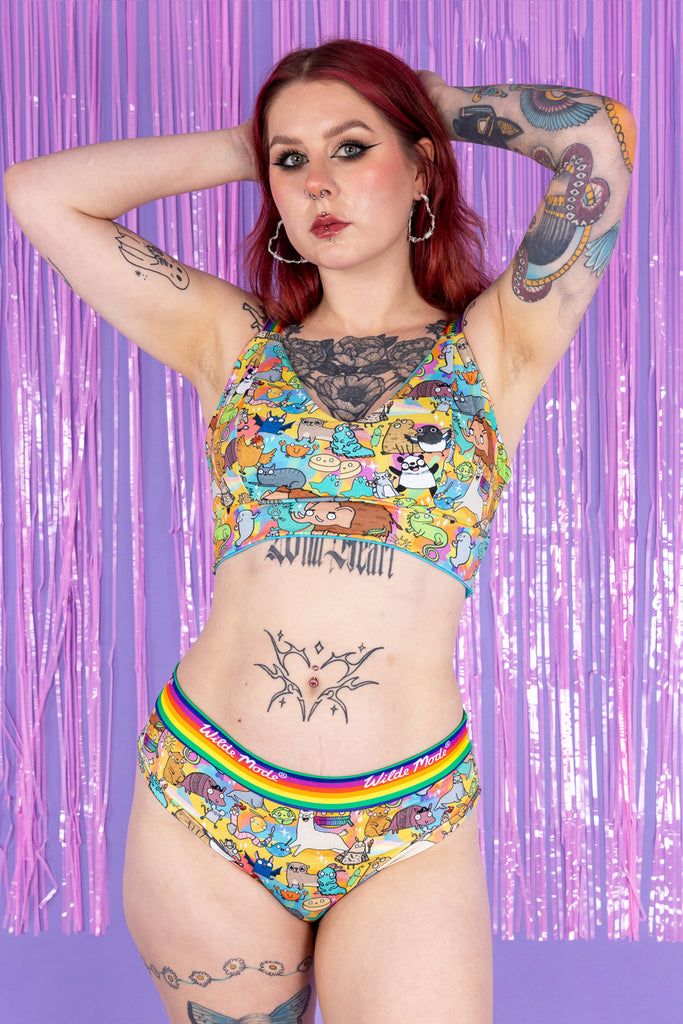 Inclusive fit comfort briefs – tag-free and sensory friendly with Katie Abey artwork

