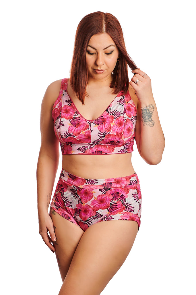 Tropical print organic cotton bra – handmade sensory friendly lingerie