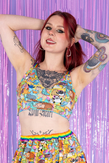 Weird is wonderful bra – colourful artwork by Katie Abey, inclusive underwear