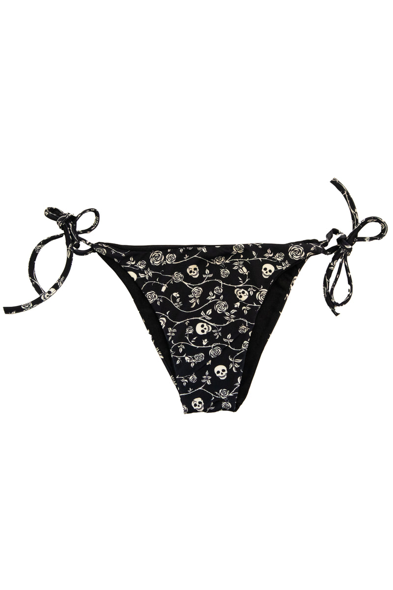 Gothic Skulls and Roses Wilde Mode Tie-string Bikini Bottoms – Wilde ...