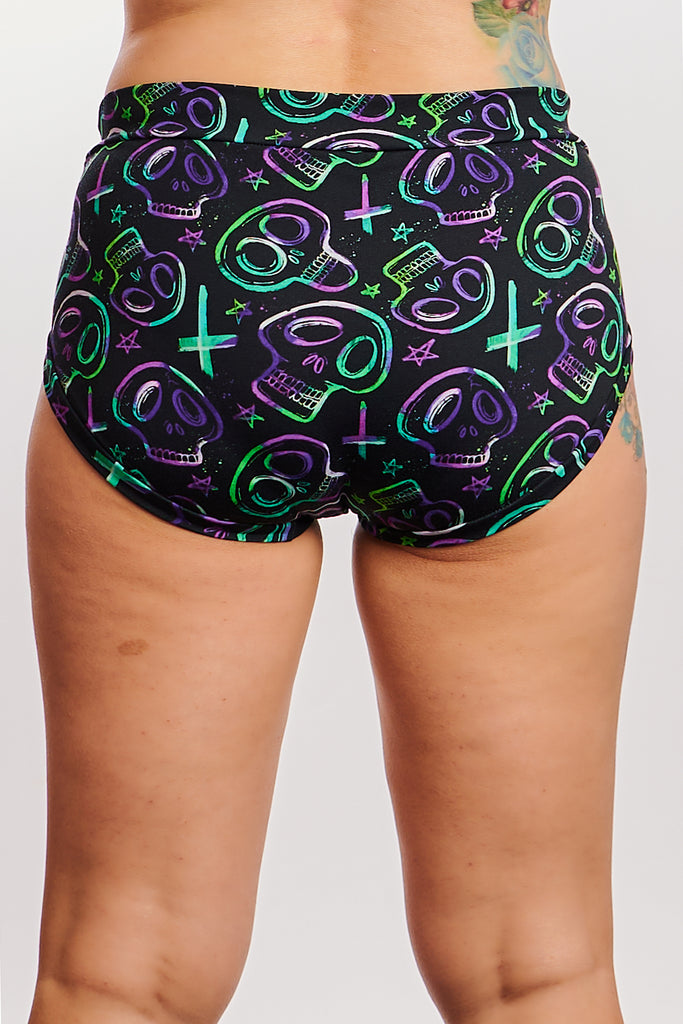 Spooky cotton briefs with Tim Burton style art – sensory friendly fit