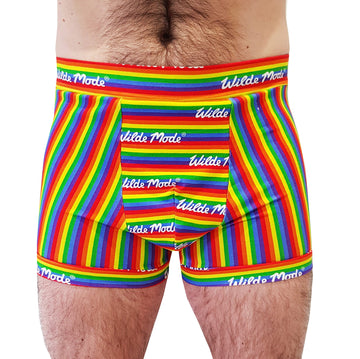 Womens boxer shorts, mens boxer shorts - with wilde mode rainbow print