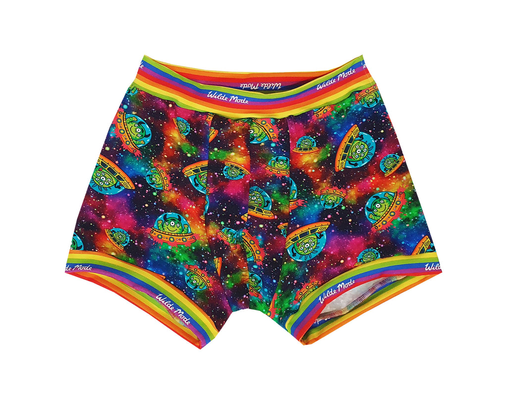 Womens boxer shorts, mens boxer shorts with aliens print