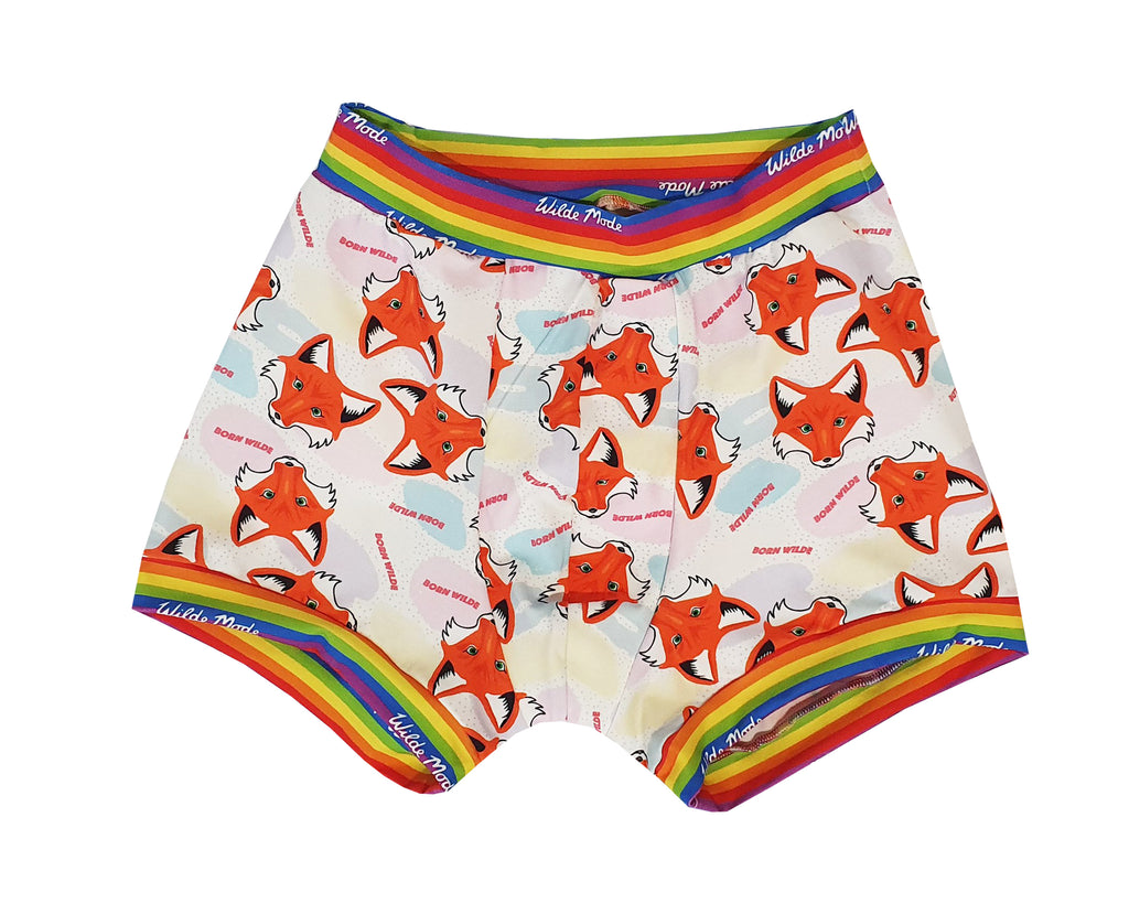 womens boxer shorts, mens boxer shorts - with fox print